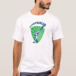 Kricketspieler-Schlagmann Australien Retro T-Shirt