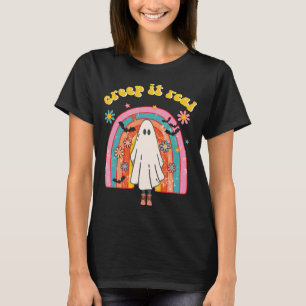 Krieche es echt Retro-Regenbogen-Halloween T-Shirt