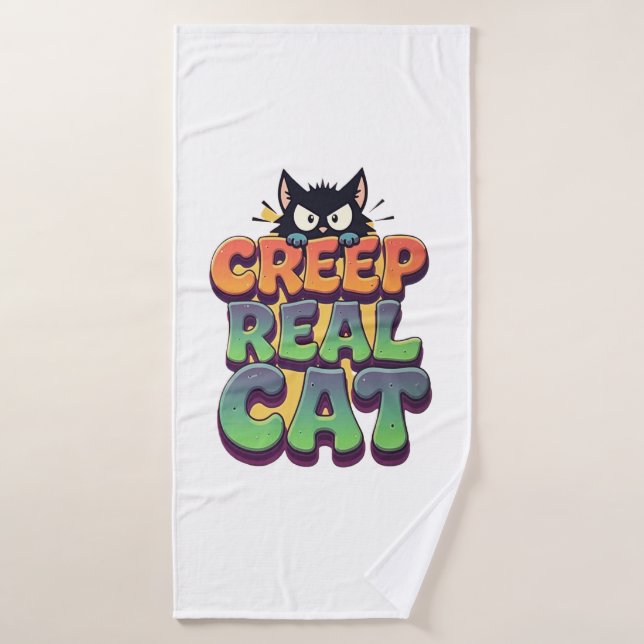 Krieche es echte Katze Badehandtuch (Badehandtuch)