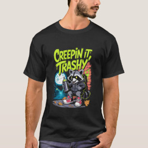 Kriechen Es Schmutzig Lustiger Waschbär Street Art T-Shirt