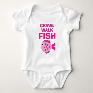 Kriechen Gehen Fischen lustiger Angel-Babygirl-Bod Baby Strampler