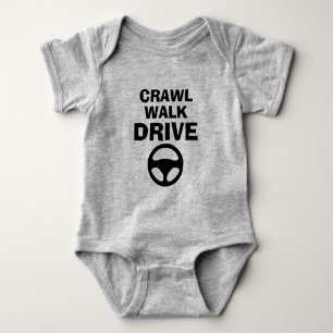 KRIECheN LAUFEN FAHREN lustiges Baby-Bodysuit für Baby Strampler
