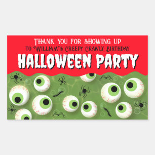 Kriechende Halloween-Hexen brauen Party Rechteckiger Aufkleber