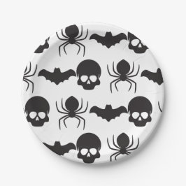 Kriechendes Halloween - Skull, Spione & Bat Pappteller
