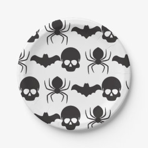 Kriechendes Halloween - Skull, Spione & Bat Pappteller