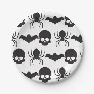 Kriechendes Halloween - Skull, Spione & Bat Pappteller