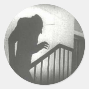 Kriechendes Nosferatu die Treppe Runder Aufkleber