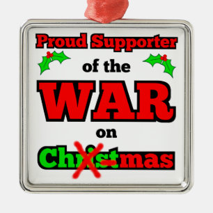 "Krieg auf Weihnachten" Weihnachtsverzierung Silbernes Ornament