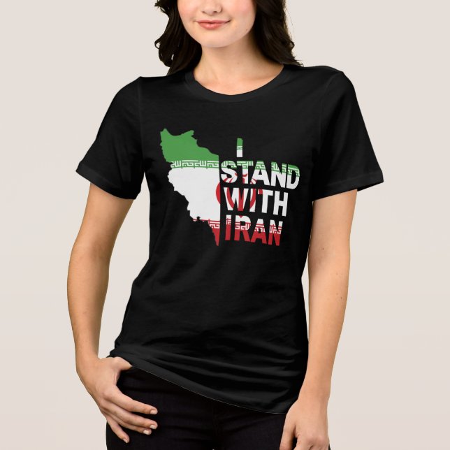 Krieg beenden / Ich stehe mit dem Iran, Israel Kri Tri-Blend Shirt (Vorderseite)