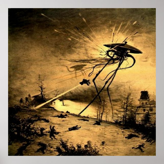 Krieg der Welt - G Wells-Science Fiction Poster (Vorne)