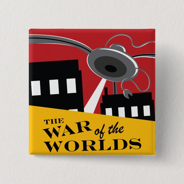 "Krieg der Welten" '38 Logo-Knopf Button (Vorderseite)