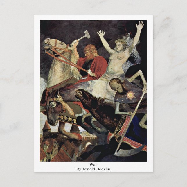 Krieg durch Arnold Bocklin Postkarte (Vorderseite)