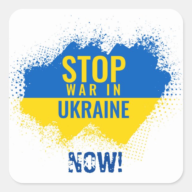Krieg in der Ukraine jetzt beenden Quadratischer Aufkleber (Vorderseite)
