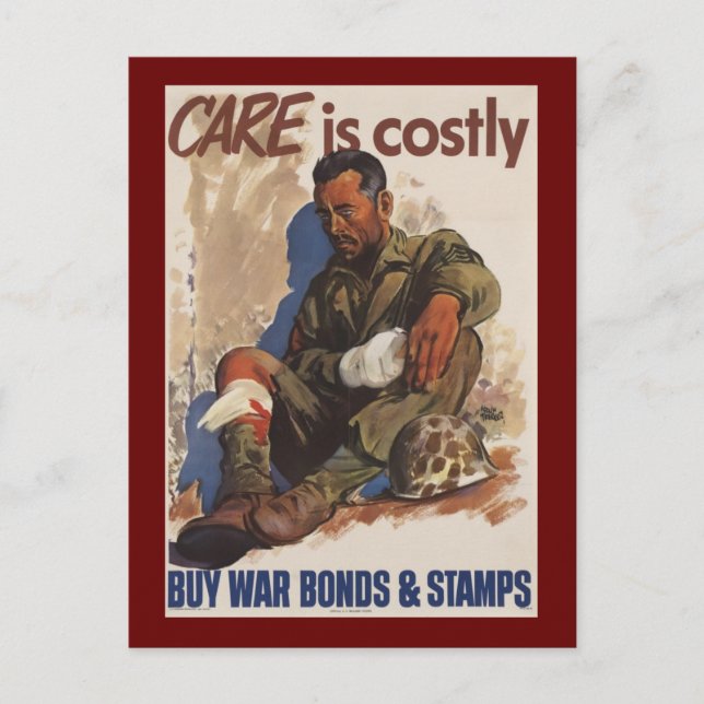 Krieg ist der kostspielige Zweite Weltkrieg Postkarte (Vorderseite)