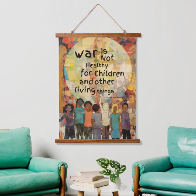 Krieg ist für Kinder nicht gesund Wandteppich Mit Holzrahmen (Wohnzimmer)