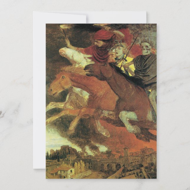 Krieg von Arnold Bocklin Beängstigend, gruseliges  Einladung (Vorderseite)