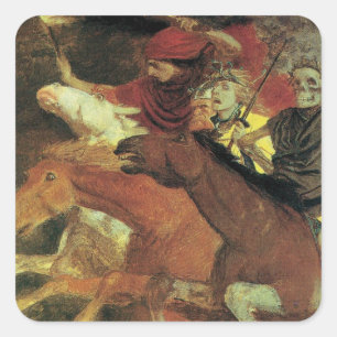 Krieg von Arnold Böcklin, Vintage Symbolismus Kuns Quadratischer Aufkleber