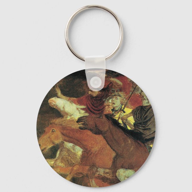 Krieg von Arnold Bocklin, Vintager Symbolismus Kun Schlüsselanhänger (Vorderseite)