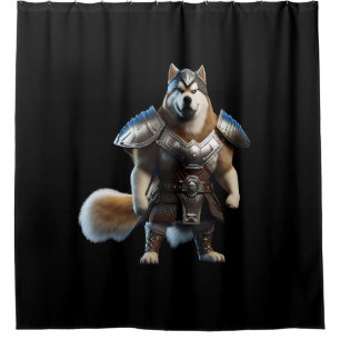 Krieger Alaskan Malamute Hund, Militärischer Alask Duschvorhang