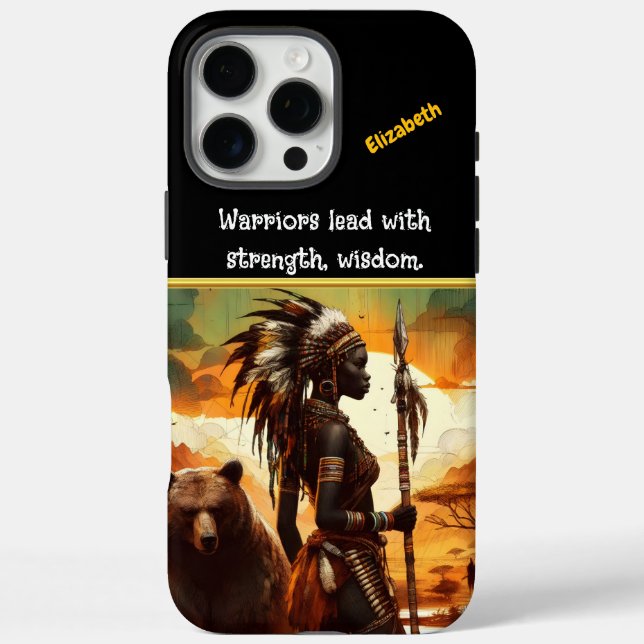 Krieger am Fluss bei Dämmerung iPhone 16 Pro Max Hülle (Rückseite)