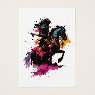 Krieger auf einem Pferd in Aquarell