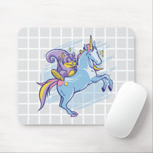 Krieger auf Einhorn-Gitter-Mauspad Mousepad