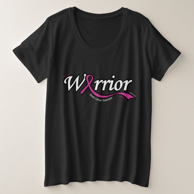Krieger/Band...Brustkrebs Große Größe T-Shirt (Design vorne)
