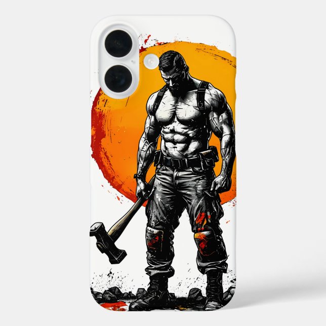 Krieger Barbar mittelalterliche FantaiPhone / iPad iPhone 16 Hülle (Rückseite)