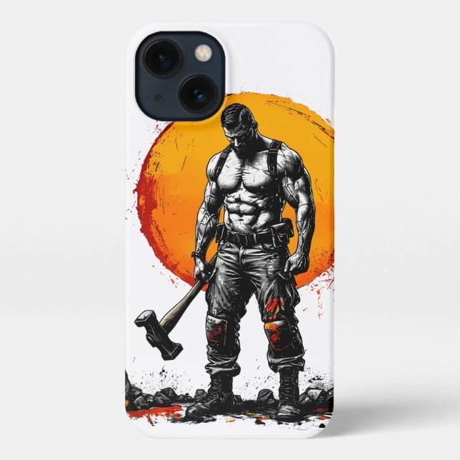 Krieger Barbar mittelalterliche Fantasie hummePhon iPhone Hülle (Rückseite)