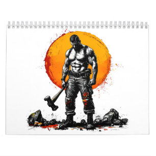 Krieger Barbar mittelalterliche Fantasie hummer Ka Kalender