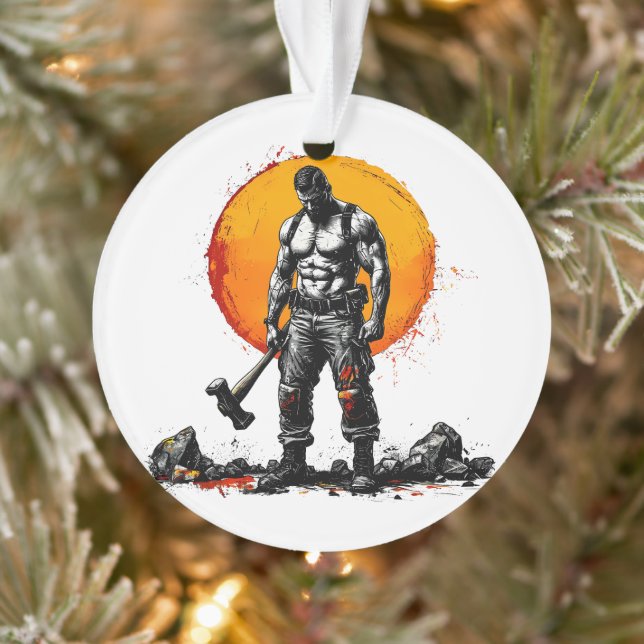 Krieger-Barbar mittelalterliche FantasieAkryler Or Ornament (Baum)