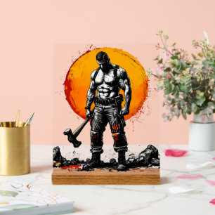 Krieger barbarische mittelalterliche Fantasie Humm Acrylschild