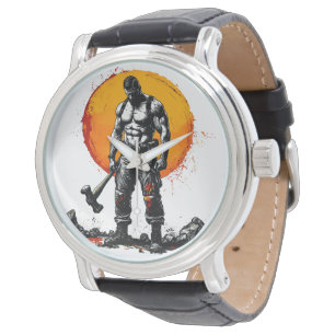 Krieger barbarische mittelalterliche Fantasie Humm Armbanduhr