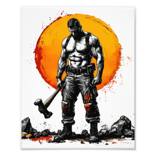 Krieger barbarische mittelalterliche Fantasie Humm Fotodruck