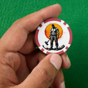 Krieger barbarische mittelalterliche Fantasie Humm Pokerchips