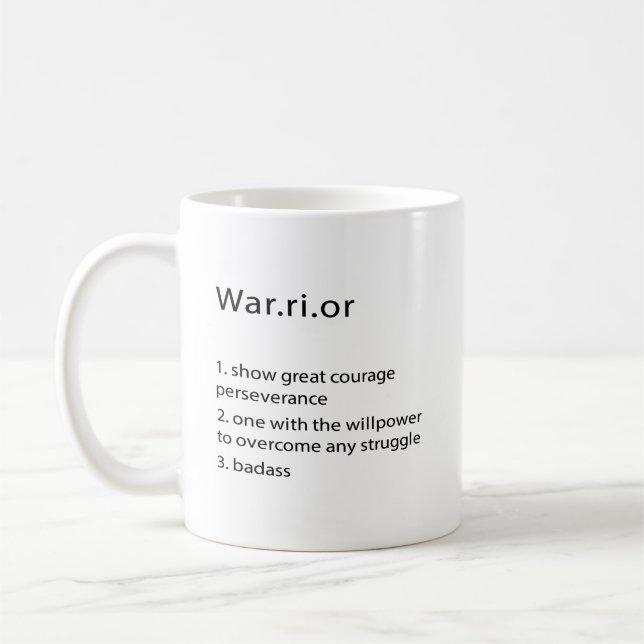 Krieger, Benutzerdefiniertes Krieger-Geschenk, Ano Kaffeetasse (Links)