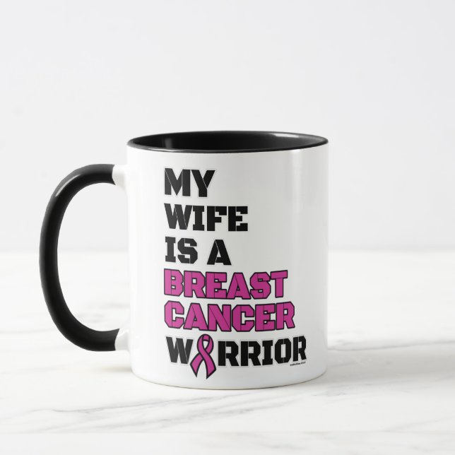 Krieger/Block/Ehefrau...Brustkrebs Tasse (Links)