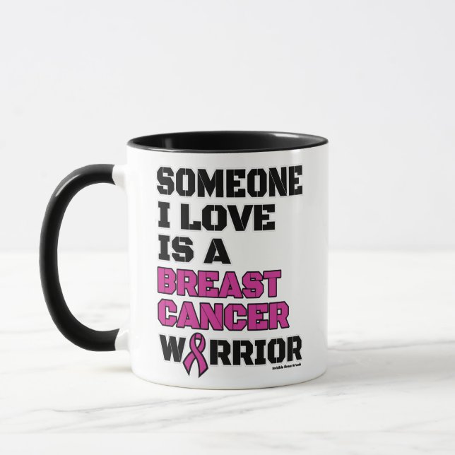 Krieger/Blocker/Jemand I Liebe...Brustkrebs Tasse (Links)