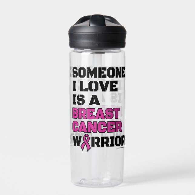 Krieger/Blocker/Jemand I Liebe...Brustkrebs Trinkflasche (Vorderseite)