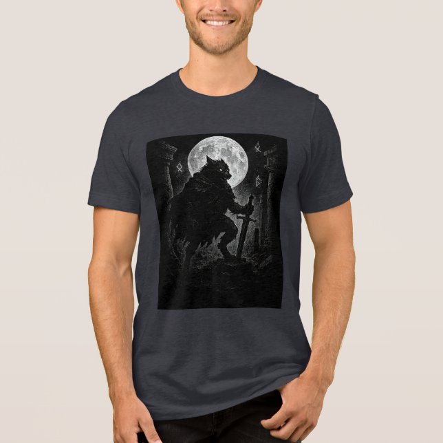 Krieger der Vollmondnacht Tri-Blend Shirt (Vorderseite)