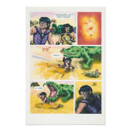 Krieger des Fantasiekrieges im Comic kämpfen gegen Fotodruck