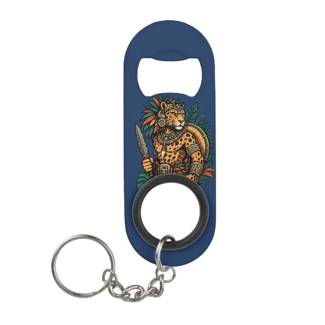 Krieger des Jaguar-Stammes Mini Flaschenöffner (Vorderseite)