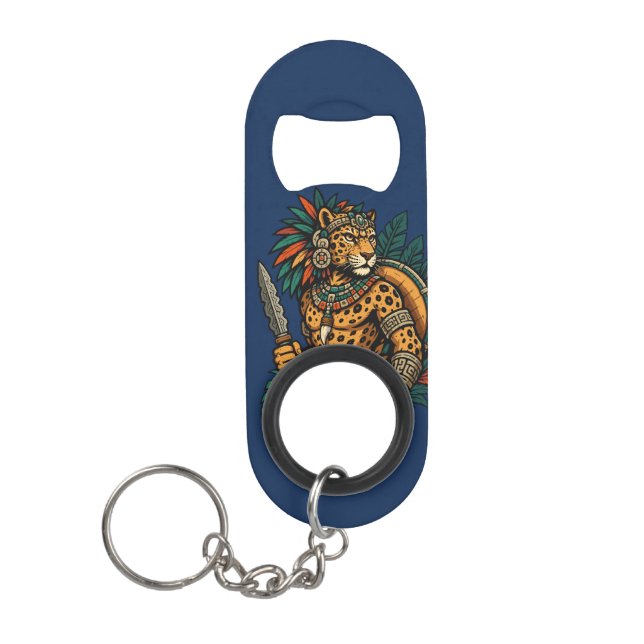 Krieger des Jaguar-Stammes Mini Flaschenöffner (Vorderseite)