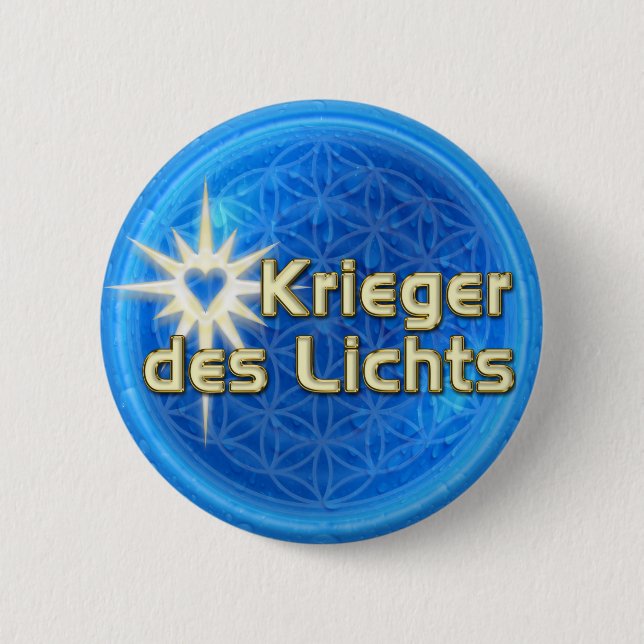 KRIEGER DES LICHTS | Blume des Lebens Button (Vorderseite)