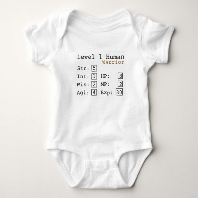 Krieger des Niveau-eins Baby Strampler (Vorderseite)