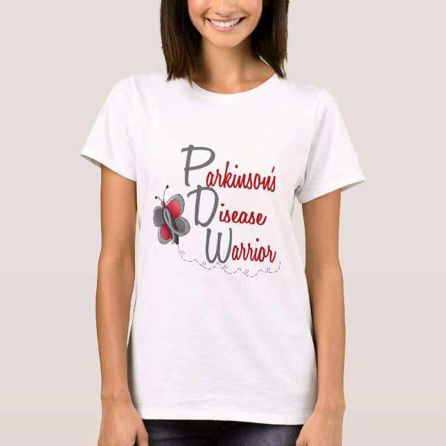 Krieger des Parkinson-Krankheits-Schmetterlings-2 T-Shirt (Vorderseite)