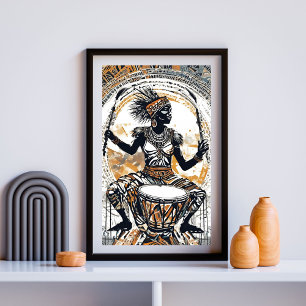 Krieger des Rhythmus - Stammestrommel Königin in B Poster
