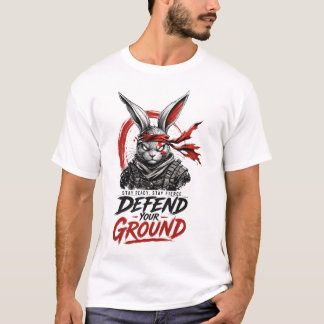 Krieger-Hasen-Grafik-T-Shirt Fierce Streetwear T-Shirt