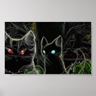 Krieger Hawfrost und Tigerstar - Der dunkle Wald Poster