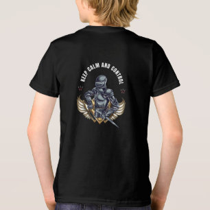 Krieger Illustrativ Bleib ruhig und behalte die Ko Tri-Blend Shirt